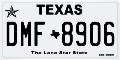 TX license plate DMF8906