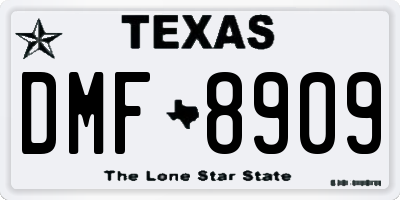 TX license plate DMF8909