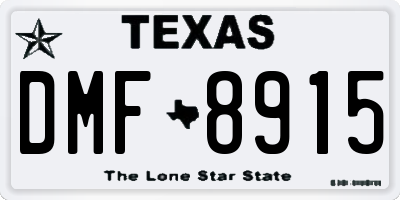 TX license plate DMF8915