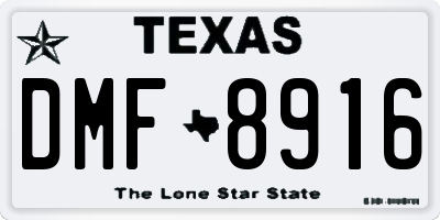 TX license plate DMF8916
