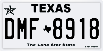 TX license plate DMF8918