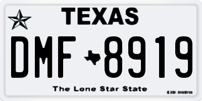 TX license plate DMF8919