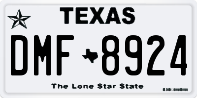 TX license plate DMF8924