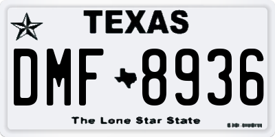 TX license plate DMF8936