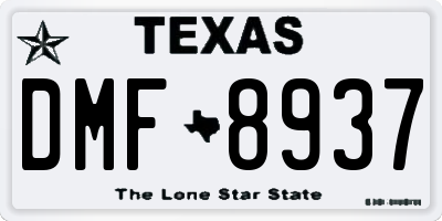 TX license plate DMF8937