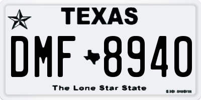 TX license plate DMF8940