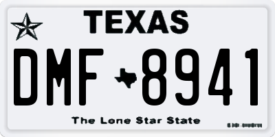 TX license plate DMF8941