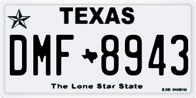 TX license plate DMF8943