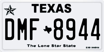 TX license plate DMF8944