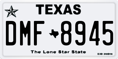 TX license plate DMF8945