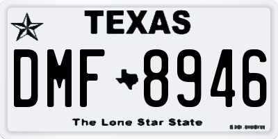 TX license plate DMF8946