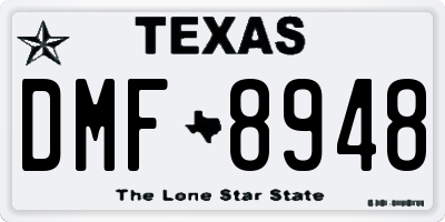 TX license plate DMF8948