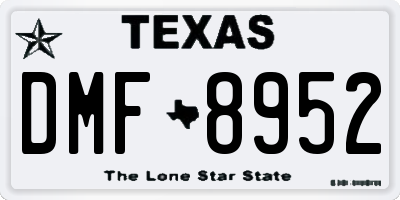 TX license plate DMF8952