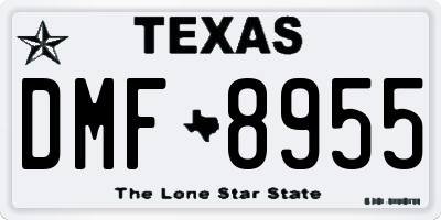 TX license plate DMF8955