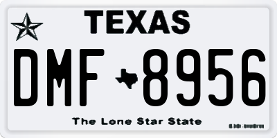 TX license plate DMF8956