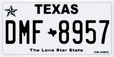 TX license plate DMF8957