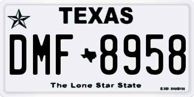 TX license plate DMF8958