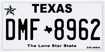 TX license plate DMF8962