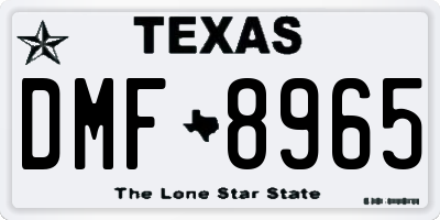 TX license plate DMF8965