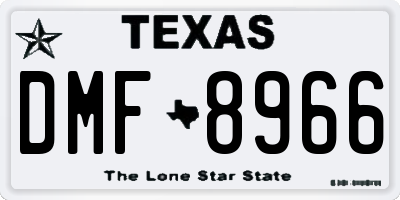 TX license plate DMF8966