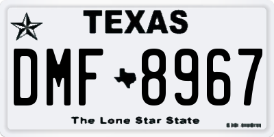 TX license plate DMF8967