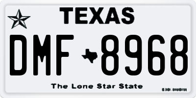 TX license plate DMF8968