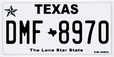 TX license plate DMF8970