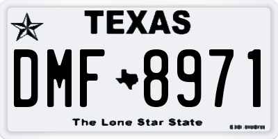 TX license plate DMF8971