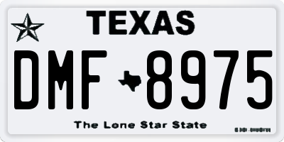 TX license plate DMF8975