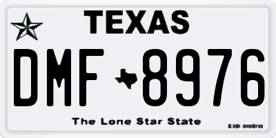TX license plate DMF8976