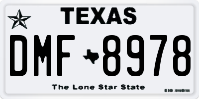 TX license plate DMF8978