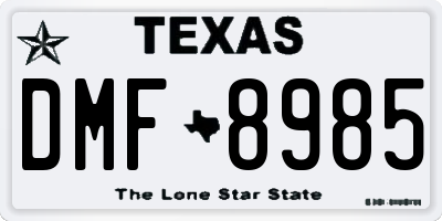 TX license plate DMF8985