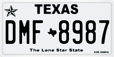 TX license plate DMF8987