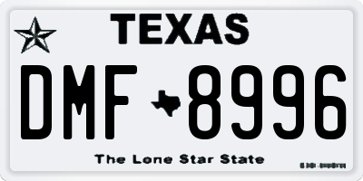 TX license plate DMF8996