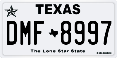 TX license plate DMF8997