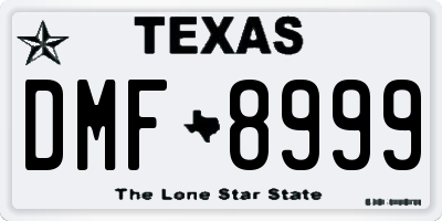 TX license plate DMF8999