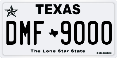 TX license plate DMF9000