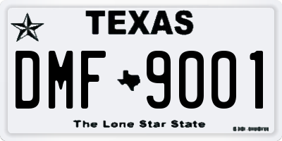 TX license plate DMF9001