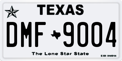 TX license plate DMF9004