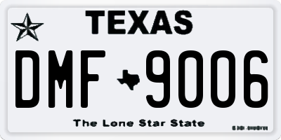 TX license plate DMF9006