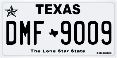 TX license plate DMF9009