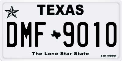 TX license plate DMF9010