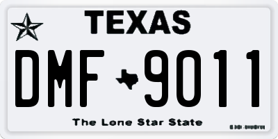 TX license plate DMF9011
