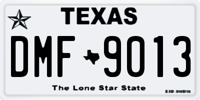 TX license plate DMF9013