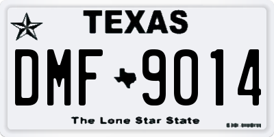 TX license plate DMF9014