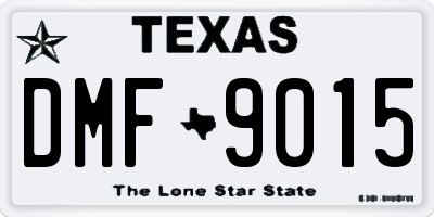 TX license plate DMF9015