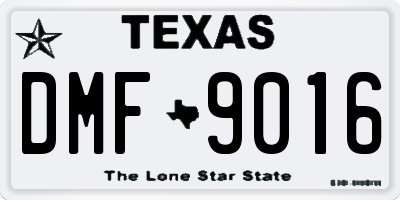 TX license plate DMF9016