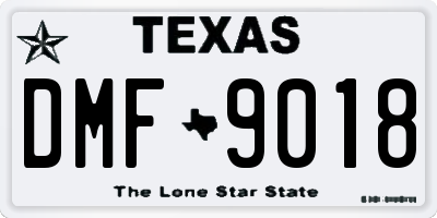 TX license plate DMF9018