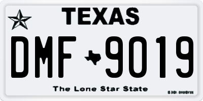 TX license plate DMF9019