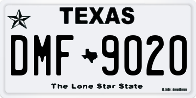 TX license plate DMF9020